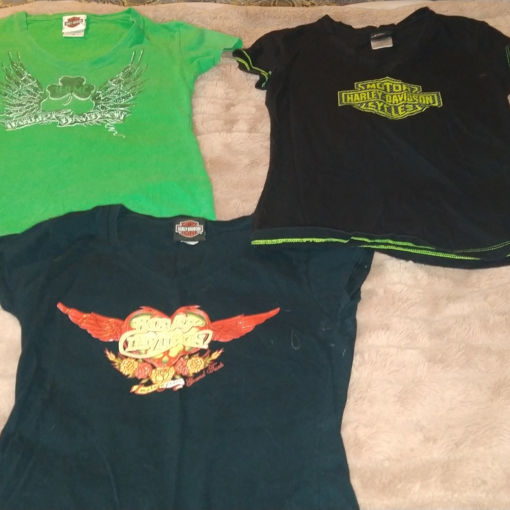 Women's Harley Davidson t shirts lot of 3